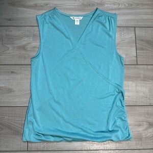 Athleta Women's Blue Aqua Sleeveless Breezy Wrap Tank Top Camisole Size Small
